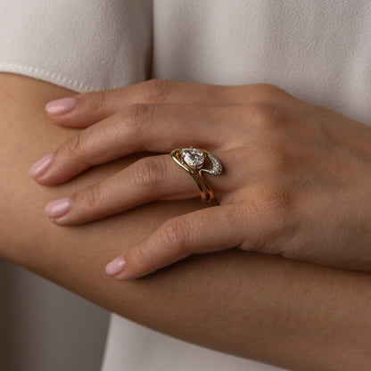 0.14 TCW Round CVD Diamond Contours Pave Wedding Band