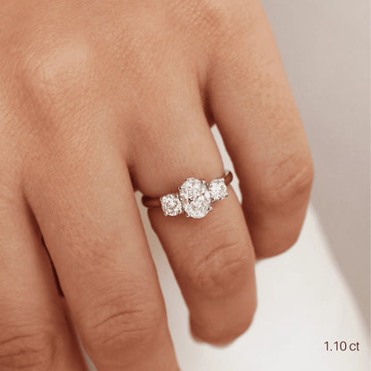 1 CT Oval Cut Three Stone Moissanite Engagement Ring