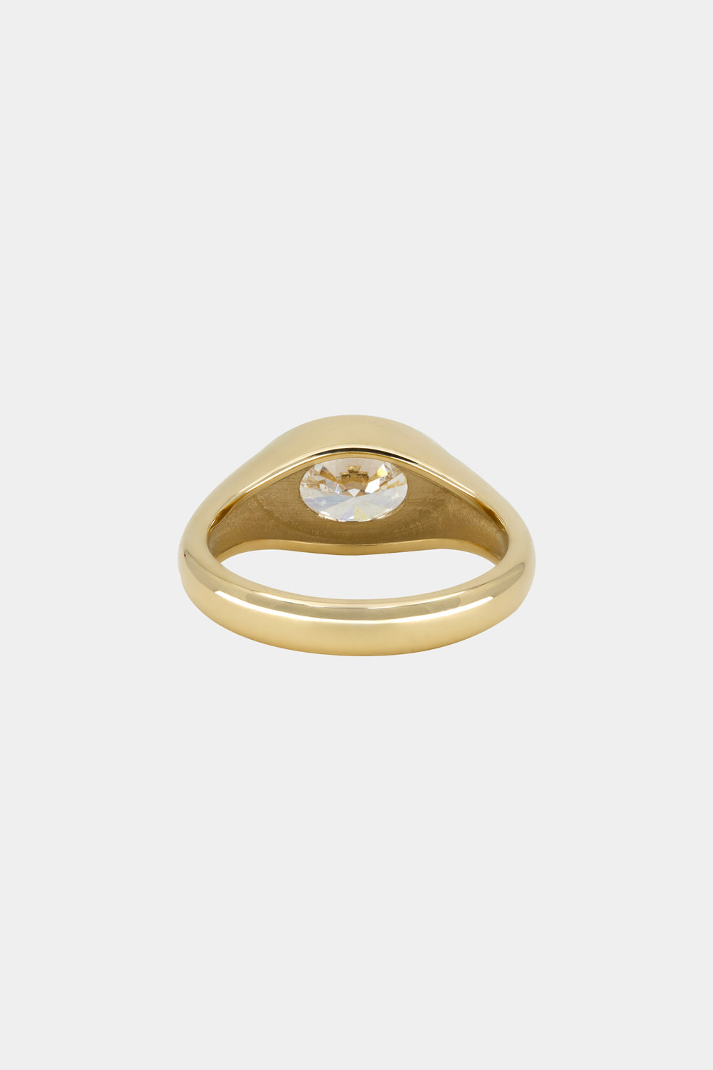 1.5 CT Oval Cut Lab grown Diamond Bezel Setting Solitaire Engagement Ring
