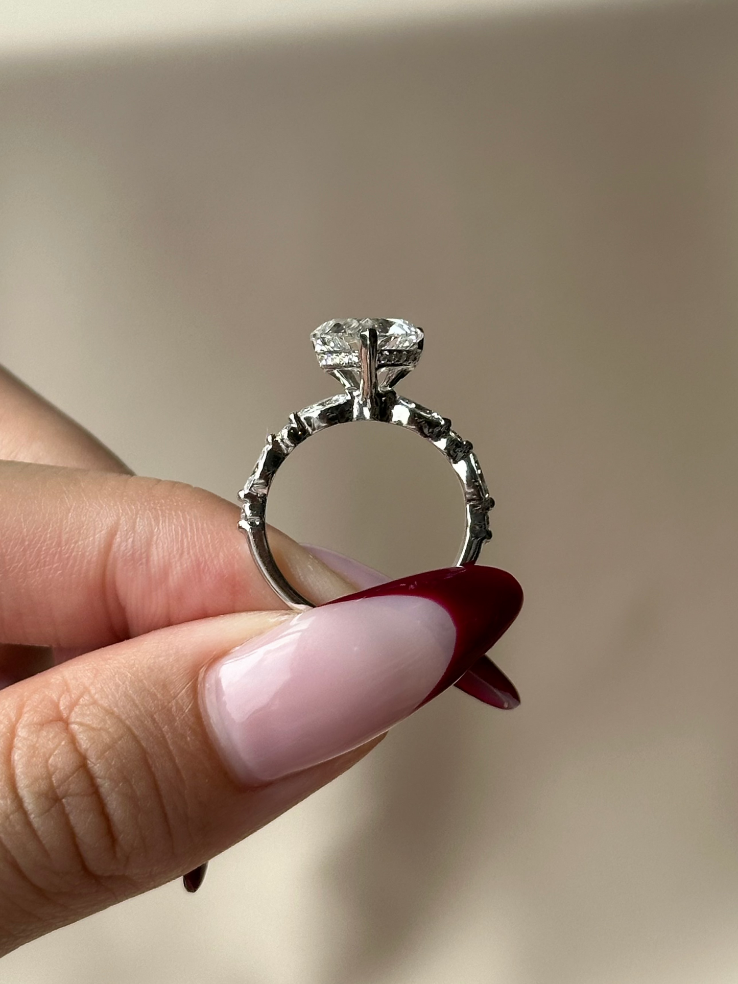 2 CT Heart Cut Lab grown Diamond Glitter Pave with Hidden Halo Engagement Ring