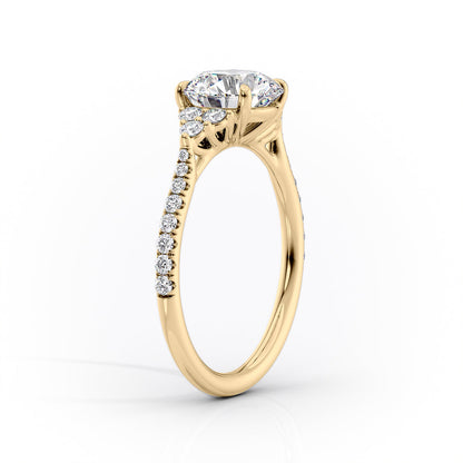 2 CT - 3 CT Princess Cut Cluster Pave Setting Moissanite Engagement Ring