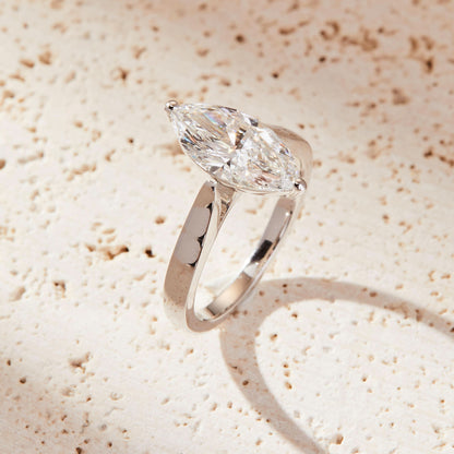 2 CT Marquise Cut Classic Solitaire Moissanite Engagement Ring