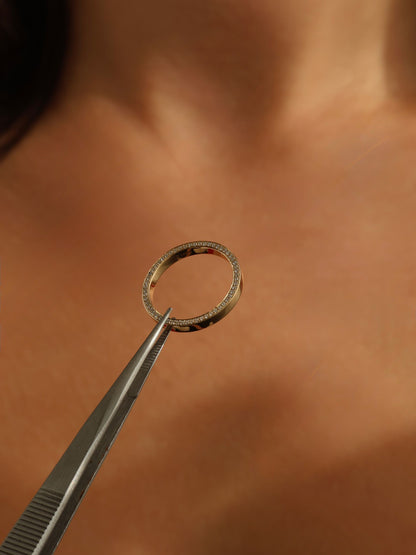 0.4 TCW Round CVD Diamond Double Edge Pave Wedding Band