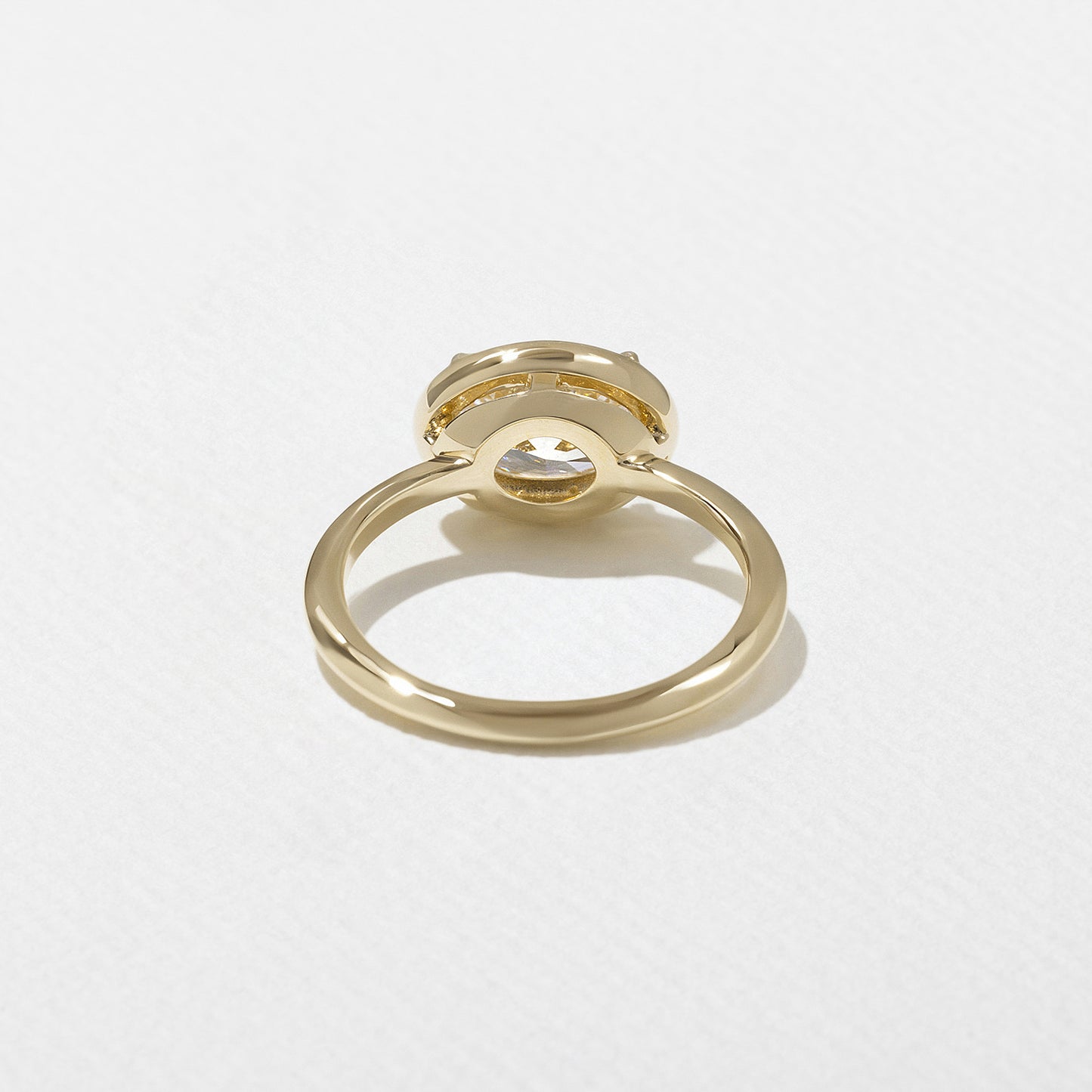 1.82 CT - 2.82 CT Oval Cut Lab grown Diamond Solitaire Bezel Setting Engagement Ring