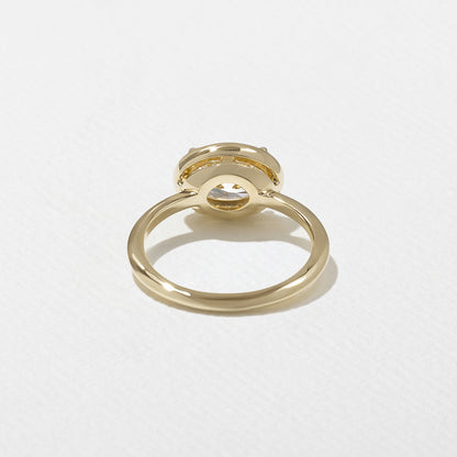 1.82 CT - 2.82 CT Oval Cut Lab grown Diamond Solitaire Bezel Setting Engagement Ring