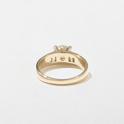 1.23 CT - 3.23 CT Round Cut Lab grown Diamond Side Stone Engagement Ring