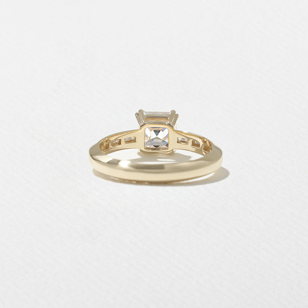 1.27 CT - 3.27 CT Asscher Cut Lab grown Diamond Channel Setting Engagement Ring
