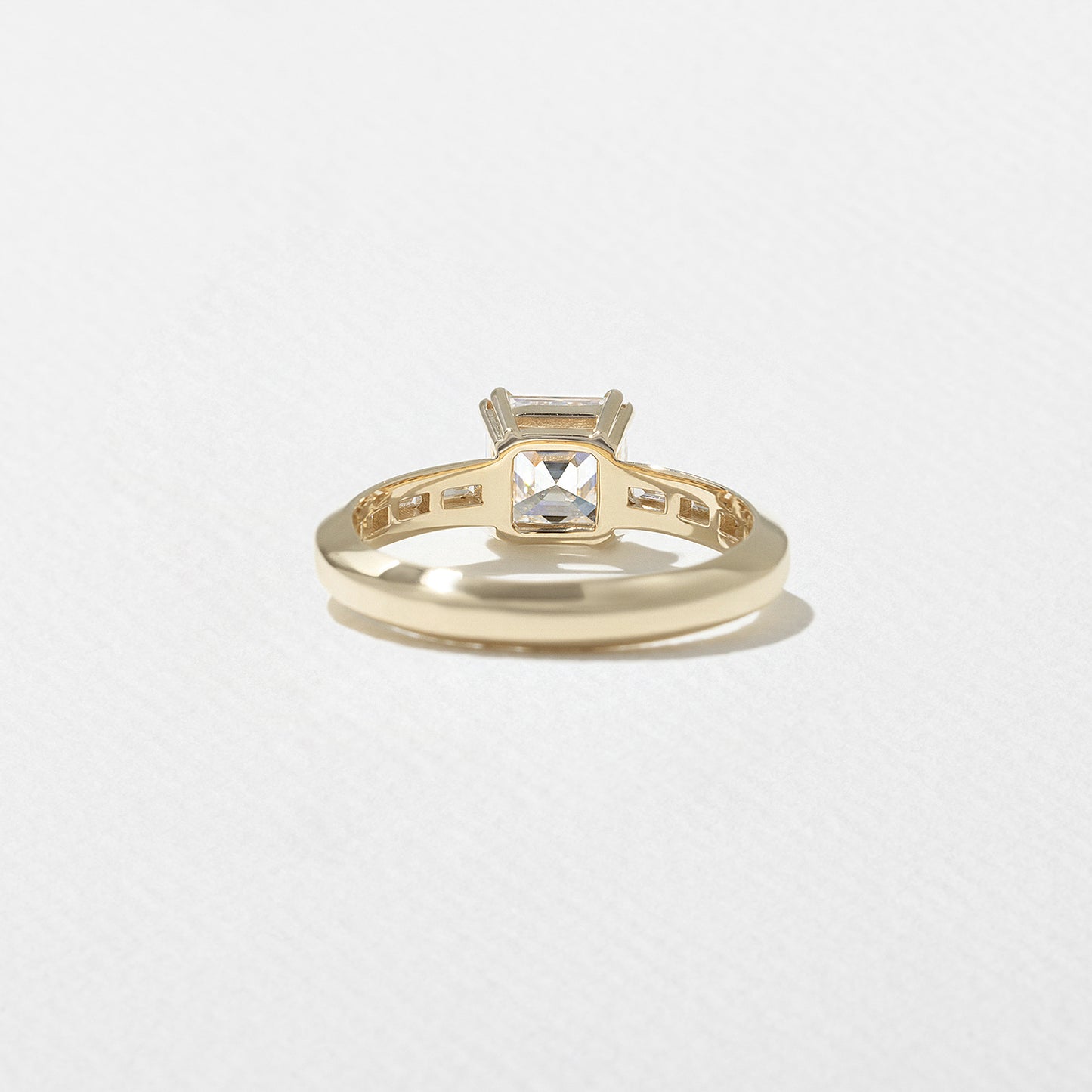 1.27 CT - 3.27 CT Asscher Cut Lab grown Diamond Channel Setting Engagement Ring