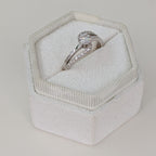 0.6 CT Round Cut Pave Unique Style Moissanite Engagement Ring