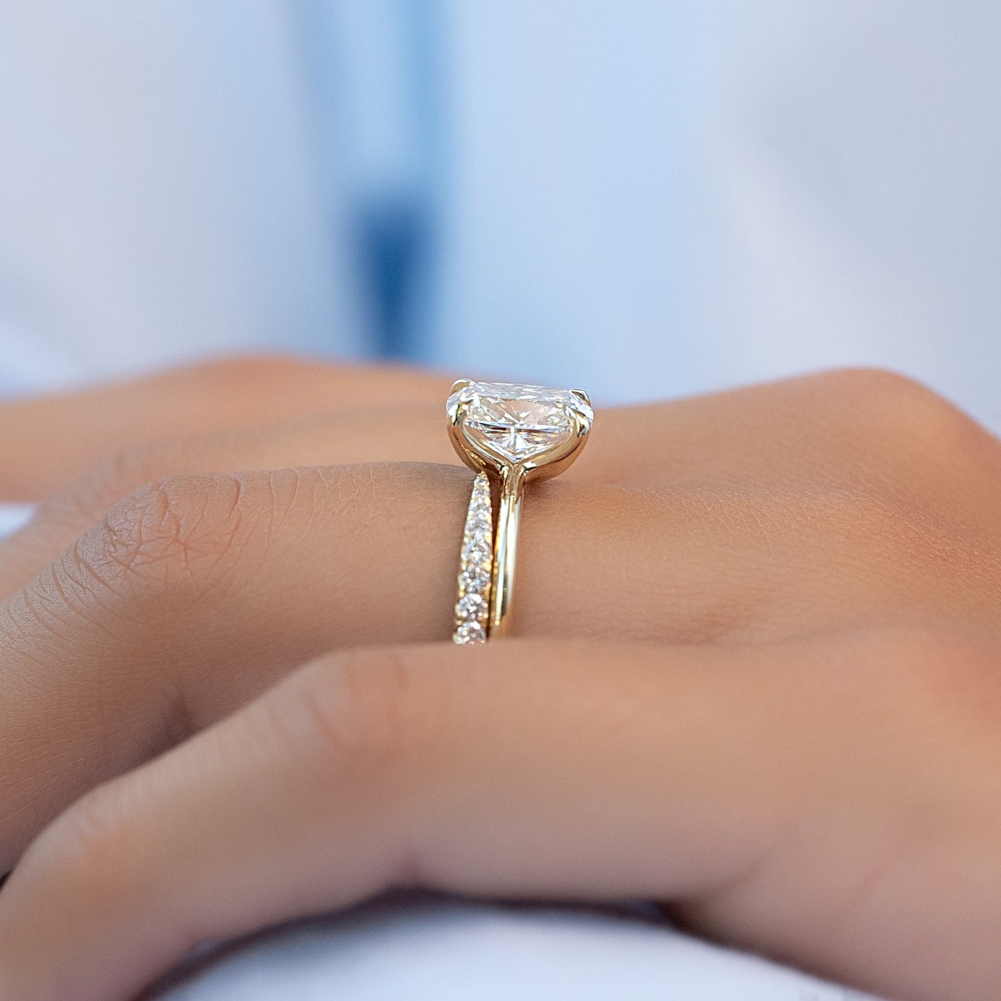 2.5 CT Elongated Cushion Solitaire Moissanite Engagement Ring