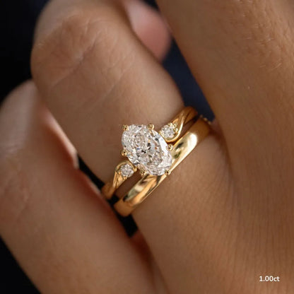 1 CT - 2 CT Oval Cut Three Stone Twisted Moissanite Engagement Ring