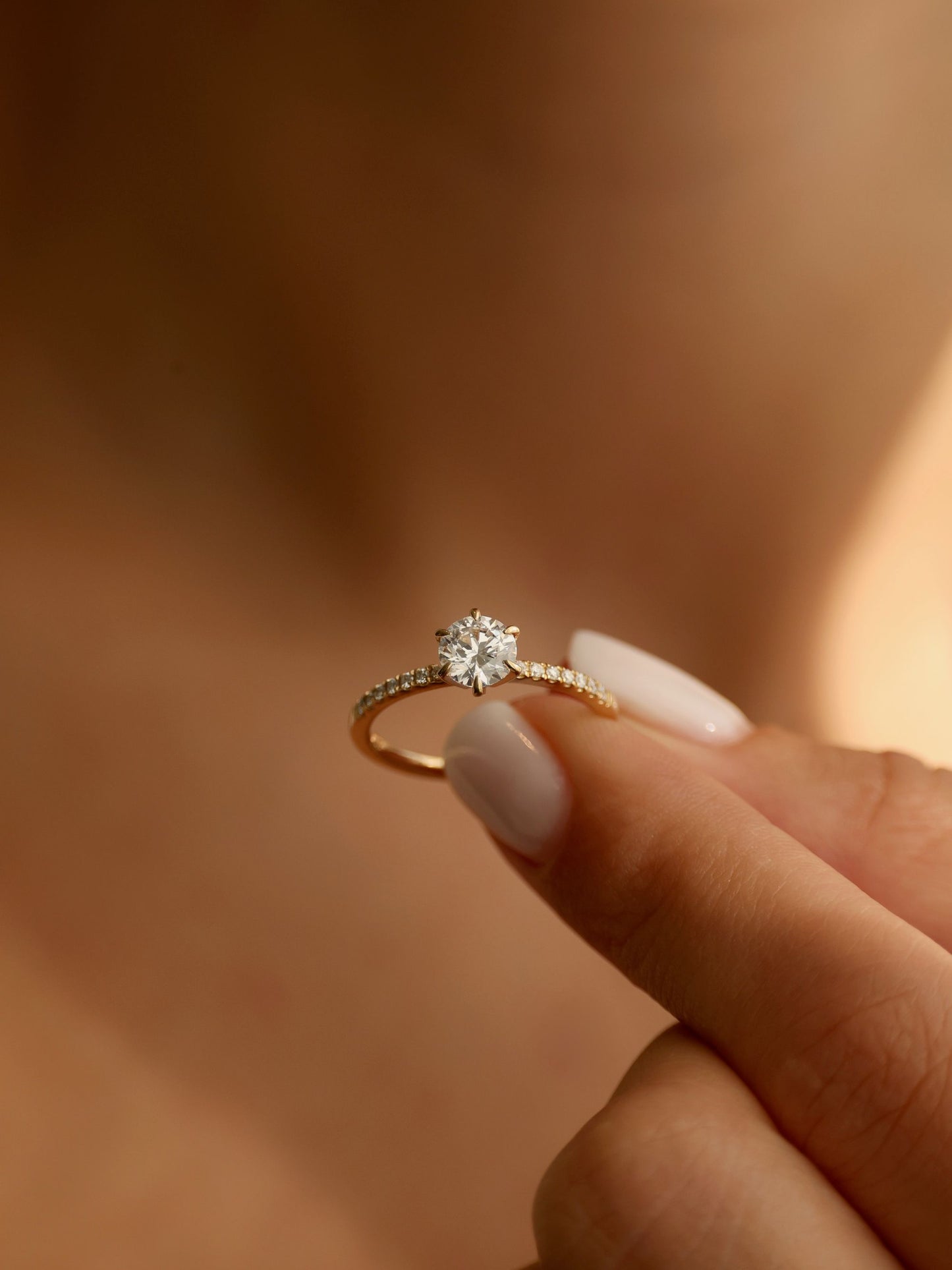 0.75 CT - 2.75 CT Round Cut Lab grown Diamond Pave Engagement Ring