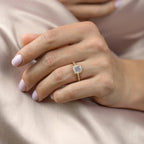 2 CT - 3 CT Cushion Cut Milgrain Pave Style Moissanite Engagement Ring