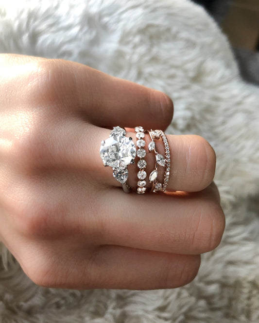 0.17 TCW Round CVD Diamond Petite French Pave Wedding Band