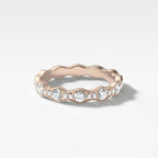 0.55 TCW Round CVD Diamond Pave Ripple Wedding Band