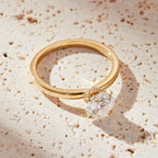 1 CT Round Cut Hidden Halo Moissanite Engagement Ring