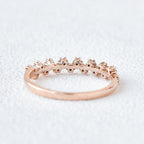 0.15 TCW Round Moissanite Dainty Cluster Wedding Band