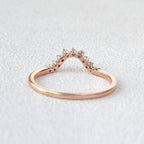 0.1 TCW Round Moissanite Curved Pave Stacking Wedding Band