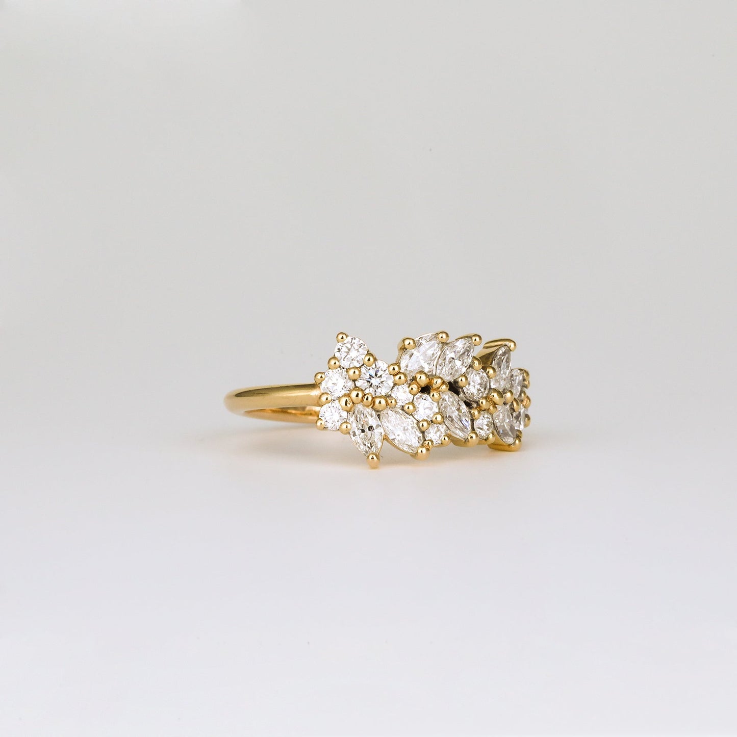 0.92 TCW Marquise Cluster CVD Diamond Wedding Band