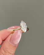 Marquise Cut Lab grown Diamond Floral Solitaire Engagement Ring