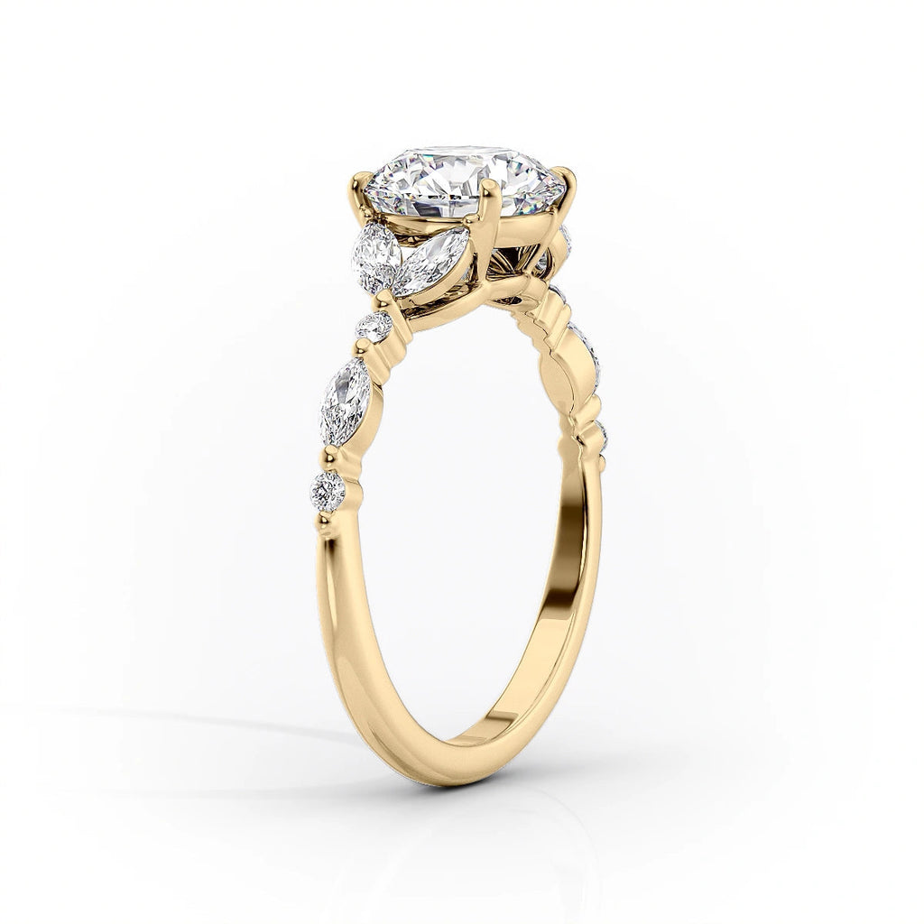 1 CT - 2 CT Elongated Cushion Cut Cluster Moissanite Engagement Ring
