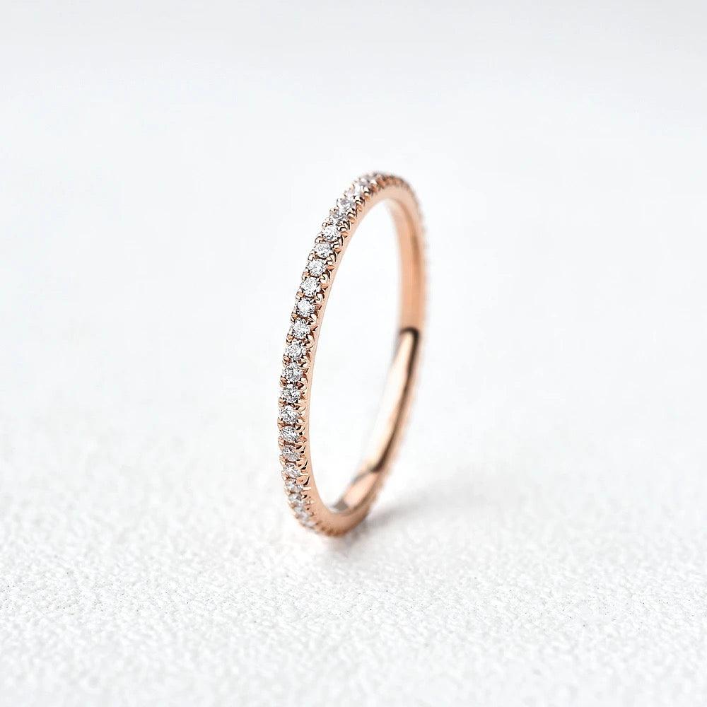 0.2 TCW Round Moissanite Full Eternity Wedding Band