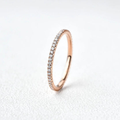 0.2 TCW Round Moissanite Full Eternity Wedding Band