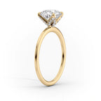 2.5 CT - 3.5 CT Oval Cut Petal Prong Pave Moissanite Engagement Ring