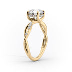 2 CT - 3 CT Marquise Cut Hidden Halo & Twisted Cluster Set Moissanite Engagement Ring