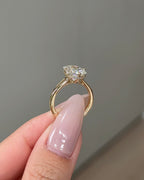 3.10 CT Cushion Cut Lab grown Diamond Hidden Halo Engagement Ring