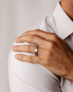 Straight Hammered Wedding Band For Men