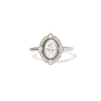 0.7 CT Oval Cut Moissanite Art Deco Mosaic Engagement Ring