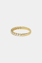 0.39 TCW Round Moissanite Half Eternity Wedding Band