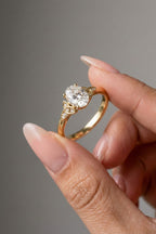 Oval Cut Vintage Style Moissanite Engagement Ring