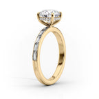 1.5 CT - 2 CT Emerald Cut Hidden Halo Channel Setting Moissanite Engagement Ring
