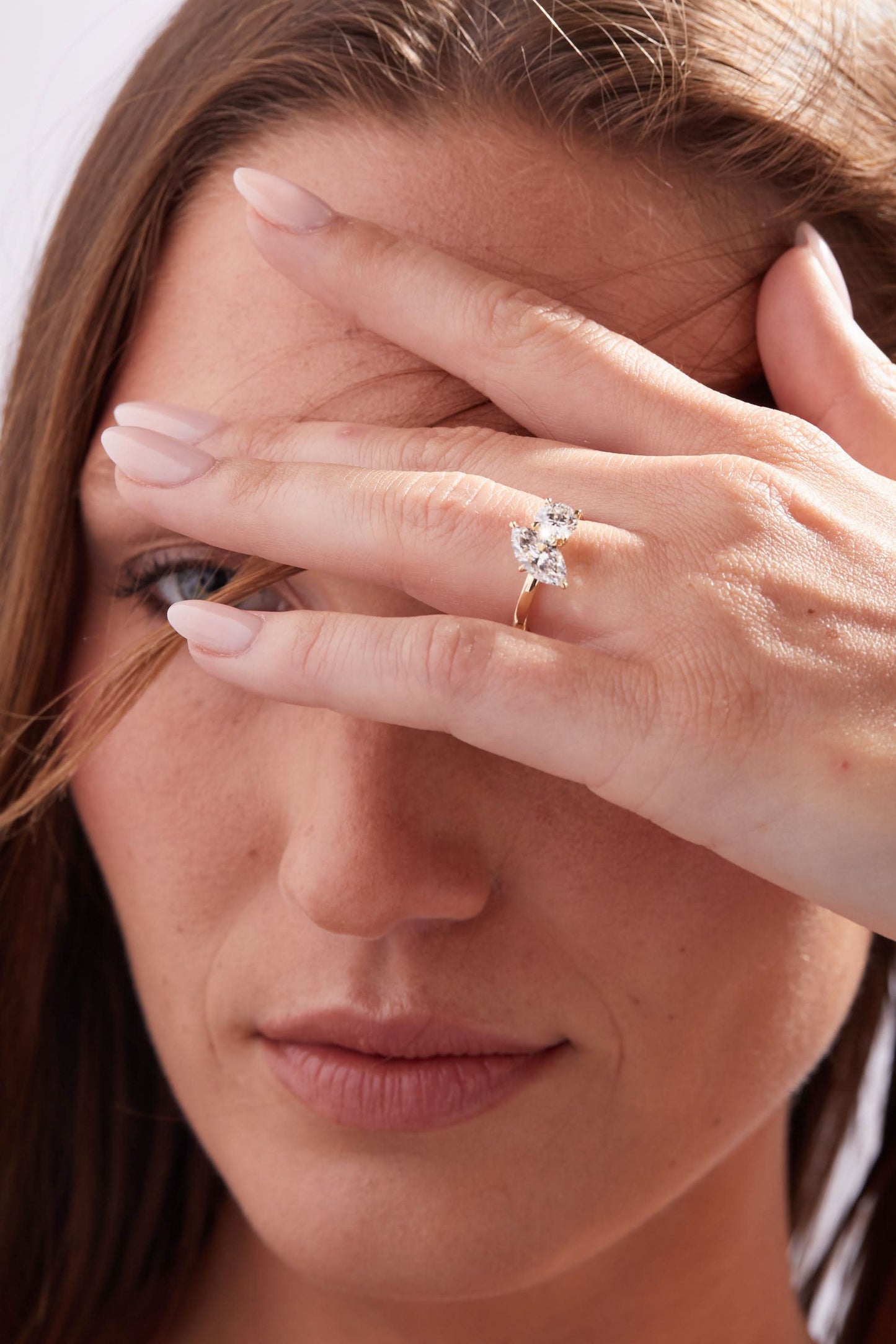 2 TCW Marquise & Round Cut Two Stone Moissanite Engagement Ring