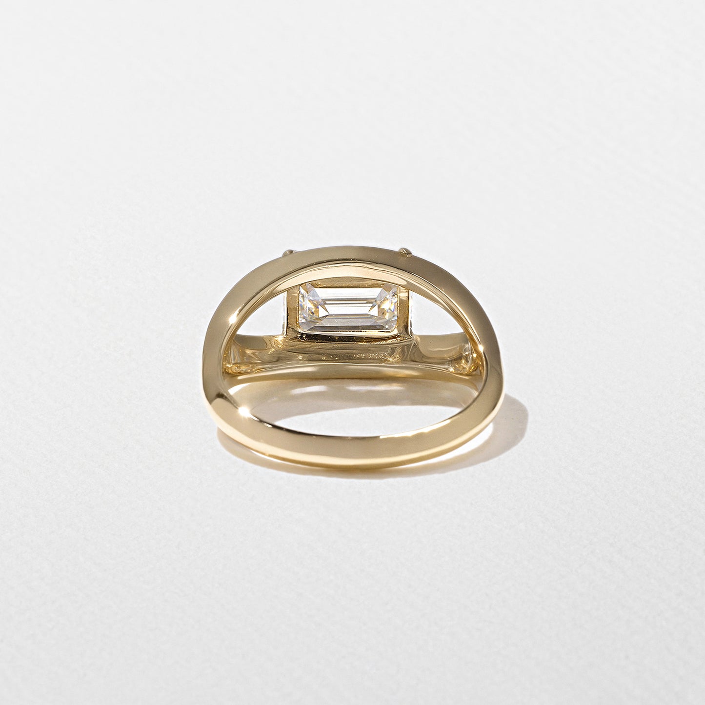 1.95 CT - 2.95 CT Emerald Cut Lab grown Diamond Split Shank Solitaire Engagement Ring