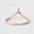0.065 TCW Marquise & Round Moissanite V-shape Wedding Band