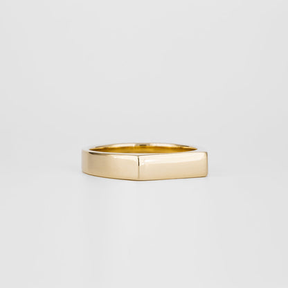 Signet Slim Rectangular Wedding Band For Men