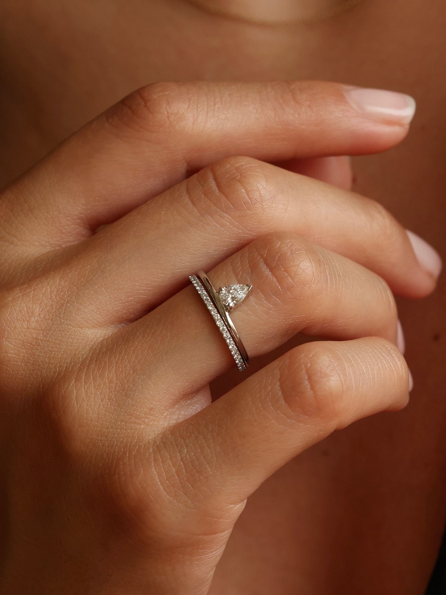 0.30 CT - 2.30 CT Pear Cut Lab grown Diamond Solitaire Engagement Ring