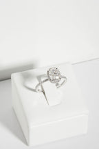 1 CT - 2 CT Elongated Cushion Cut Halo & Pave Moissanite Engagement Ring