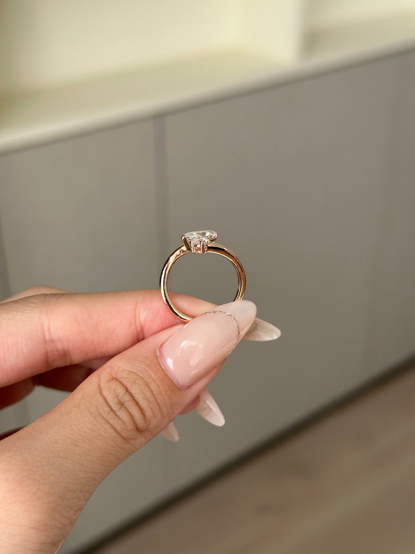 1 CT Marquise Cut Lab grown Diamond Cuff Engagement Ring