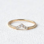 0.1 TCW Round Moissanite V-Shape Pave Wedding Band