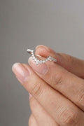 Marquise & Round Moissanite Curved Stacking Wedding Band