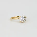 1.24 CT - 3.24 CT Round Brilliant Cut Lab grown Diamond Cluster Engagement Ring