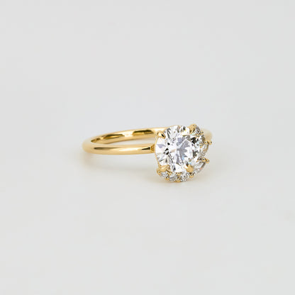 1.24 CT - 3.24 CT Round Brilliant Cut Lab grown Diamond Cluster Engagement Ring