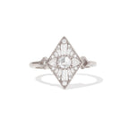 0.2 CT Round Cut Moissanite Mini Kite Shape Mosaic Engagement Ring