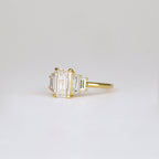 1.82 CT - 2.82 CT Emerald Cut Lab grown Diamond Five Stone Engagement Ring