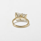 3.7 TCW Oval & Asscher Cut Lab grown Diamond Two Stone Engagement Ring