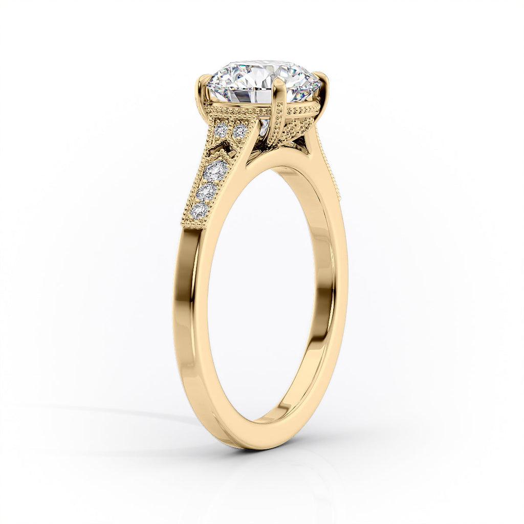 2 CT - 3 CT Asscher Cut Vintage Style Moissanite Engagement Ring